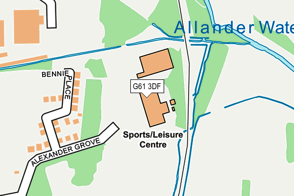 G61 3DF map - OS OpenMap – Local (Ordnance Survey)