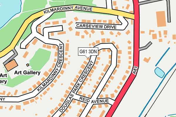 G61 3DN map - OS OpenMap – Local (Ordnance Survey)