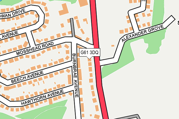 G61 3DQ map - OS OpenMap – Local (Ordnance Survey)