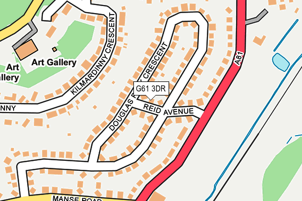 G61 3DR map - OS OpenMap – Local (Ordnance Survey)