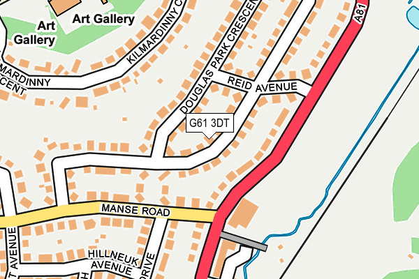 G61 3DT map - OS OpenMap – Local (Ordnance Survey)