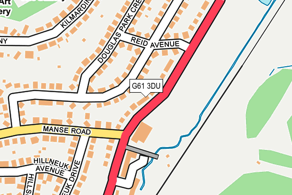 G61 3DU map - OS OpenMap – Local (Ordnance Survey)