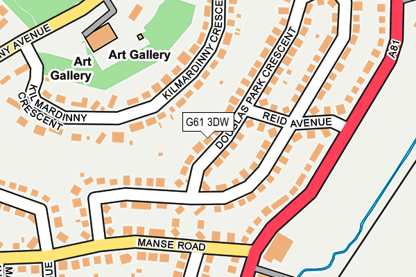 G61 3DW map - OS OpenMap – Local (Ordnance Survey)