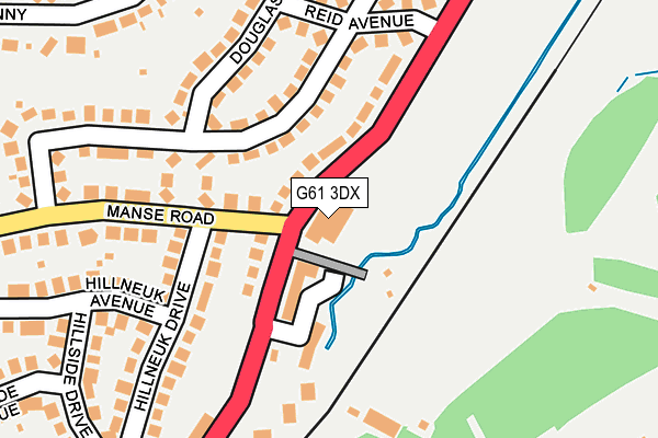 G61 3DX map - OS OpenMap – Local (Ordnance Survey)