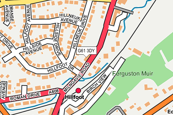 G61 3DY map - OS OpenMap – Local (Ordnance Survey)