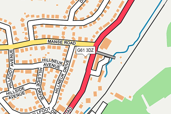 G61 3DZ map - OS OpenMap – Local (Ordnance Survey)