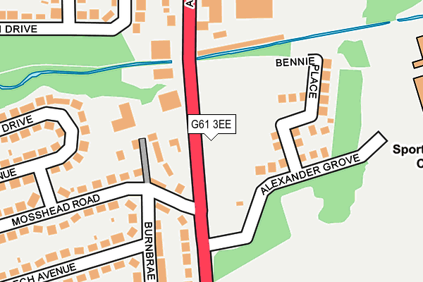 G61 3EE map - OS OpenMap – Local (Ordnance Survey)