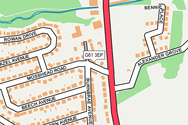 G61 3EP map - OS OpenMap – Local (Ordnance Survey)