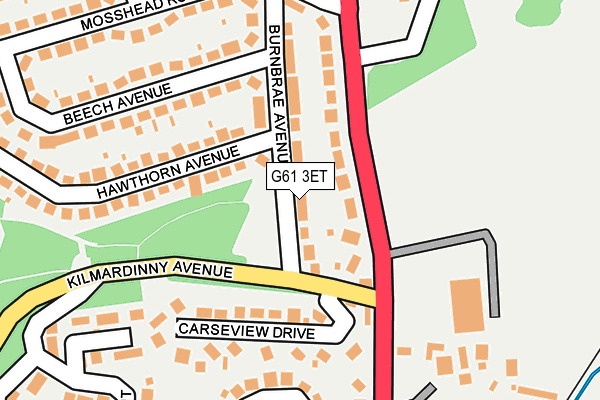 G61 3ET map - OS OpenMap – Local (Ordnance Survey)