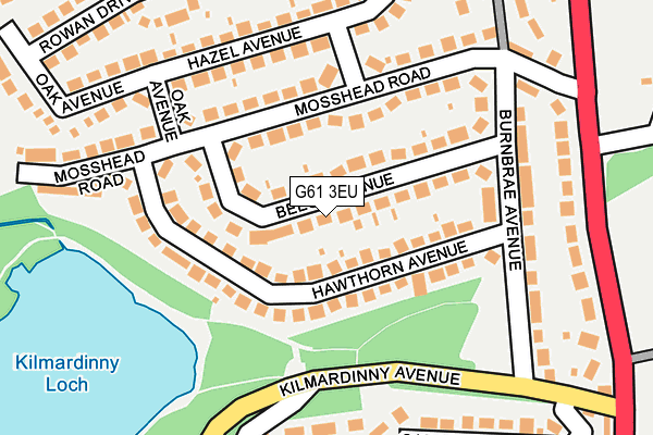 G61 3EU map - OS OpenMap – Local (Ordnance Survey)