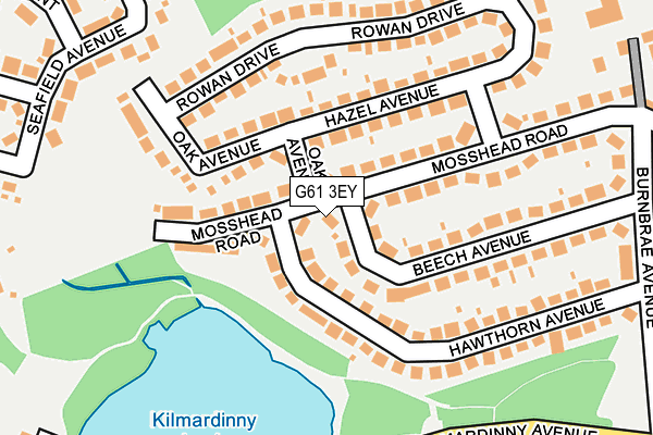 G61 3EY map - OS OpenMap – Local (Ordnance Survey)