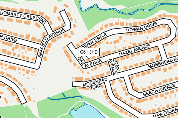 G61 3HD map - OS OpenMap – Local (Ordnance Survey)