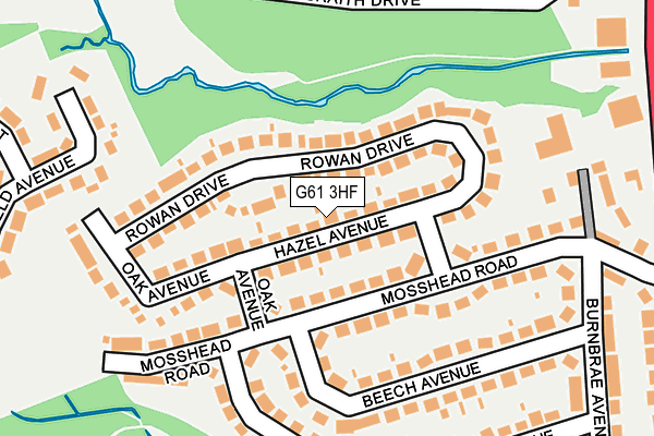 G61 3HF map - OS OpenMap – Local (Ordnance Survey)