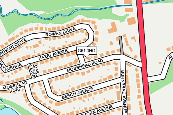 G61 3HG map - OS OpenMap – Local (Ordnance Survey)