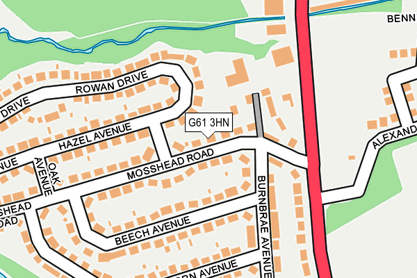 G61 3HN map - OS OpenMap – Local (Ordnance Survey)