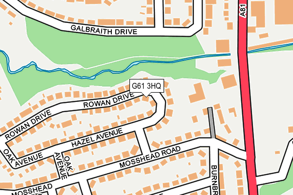 G61 3HQ map - OS OpenMap – Local (Ordnance Survey)