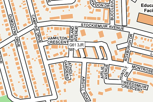 G61 3JR map - OS OpenMap – Local (Ordnance Survey)