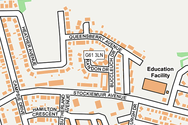 G61 3LN map - OS OpenMap – Local (Ordnance Survey)