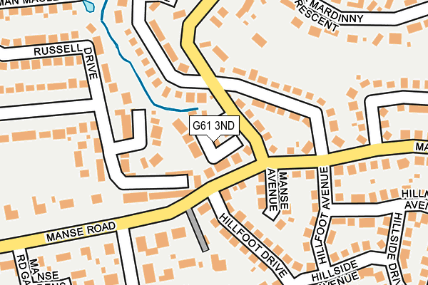 G61 3ND map - OS OpenMap – Local (Ordnance Survey)