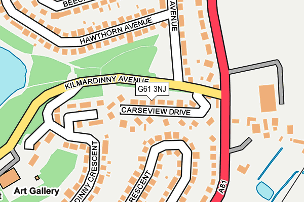 G61 3NJ map - OS OpenMap – Local (Ordnance Survey)