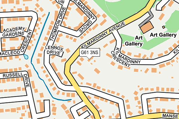 G61 3NS map - OS OpenMap – Local (Ordnance Survey)