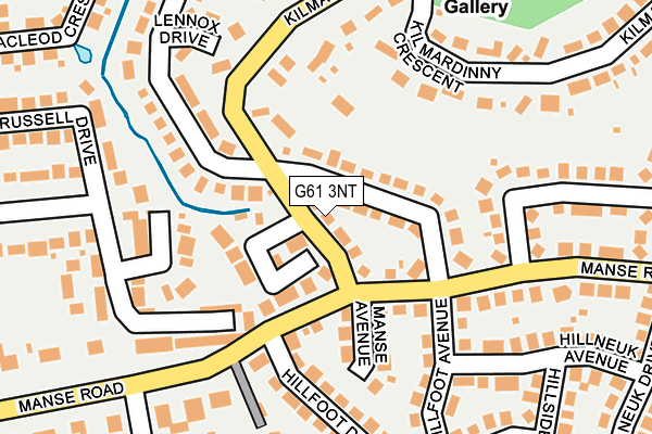 G61 3NT map - OS OpenMap – Local (Ordnance Survey)