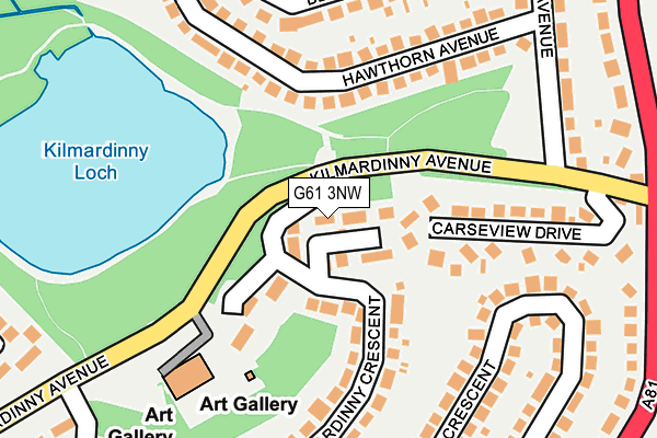 G61 3NW map - OS OpenMap – Local (Ordnance Survey)