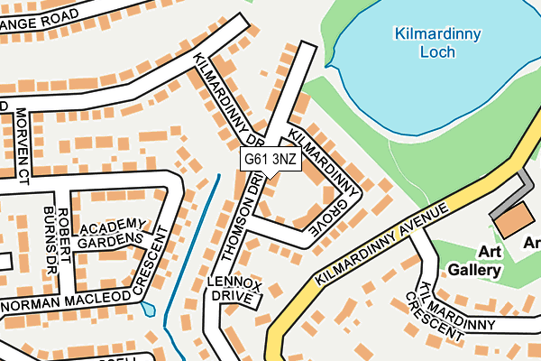 G61 3NZ map - OS OpenMap – Local (Ordnance Survey)