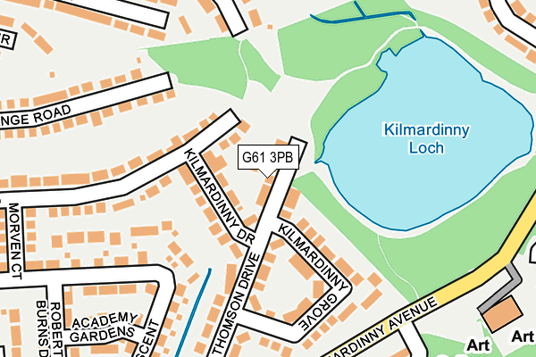 G61 3PB map - OS OpenMap – Local (Ordnance Survey)