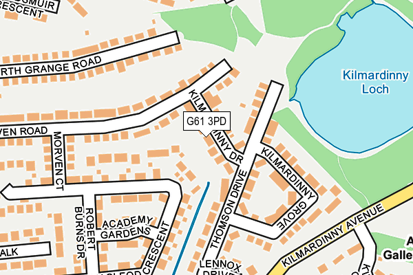 G61 3PD map - OS OpenMap – Local (Ordnance Survey)