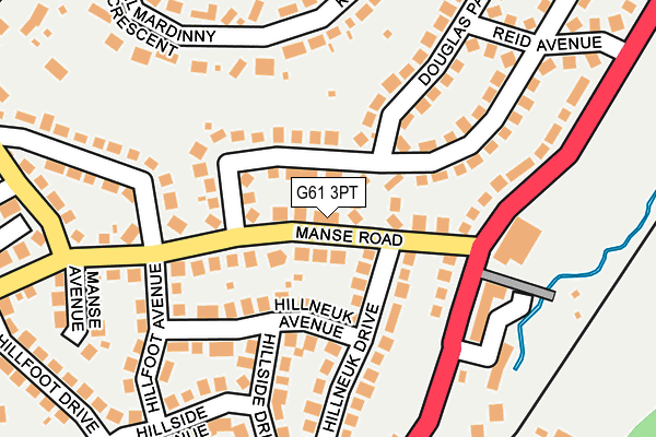 G61 3PT map - OS OpenMap – Local (Ordnance Survey)