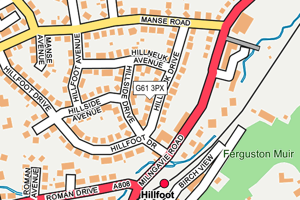 G61 3PX map - OS OpenMap – Local (Ordnance Survey)