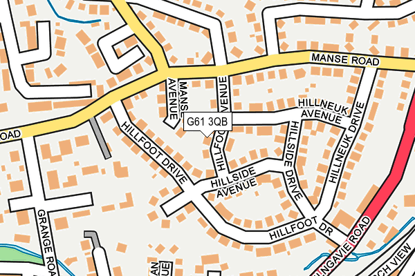 G61 3QB map - OS OpenMap – Local (Ordnance Survey)