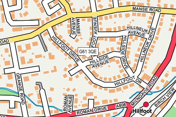 G61 3QE map - OS OpenMap – Local (Ordnance Survey)