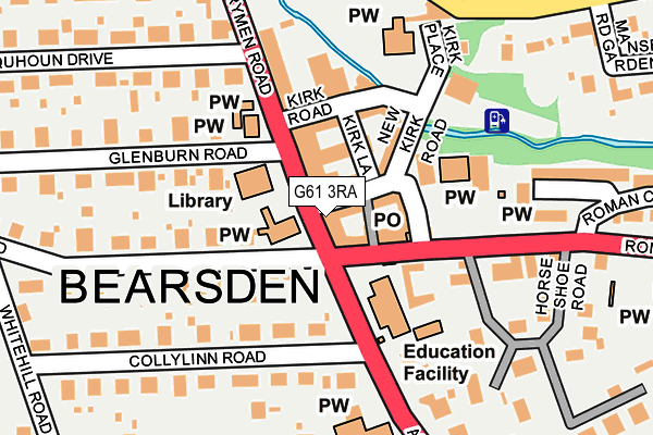 G61 3RA map - OS OpenMap – Local (Ordnance Survey)