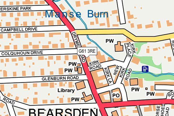 G61 3RE map - OS OpenMap – Local (Ordnance Survey)