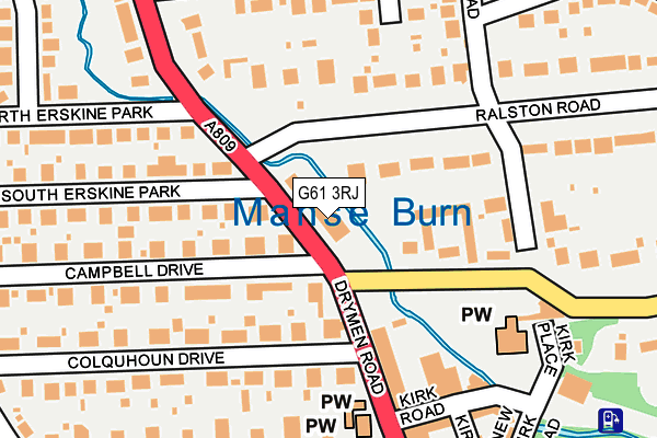 G61 3RJ map - OS OpenMap – Local (Ordnance Survey)