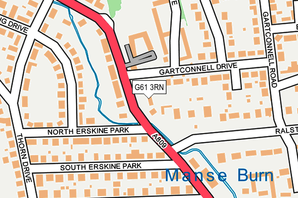 G61 3RN map - OS OpenMap – Local (Ordnance Survey)