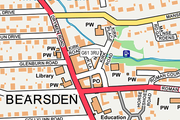 G61 3RU map - OS OpenMap – Local (Ordnance Survey)