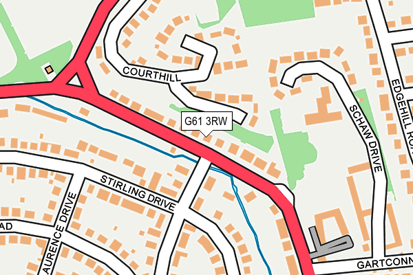 G61 3RW map - OS OpenMap – Local (Ordnance Survey)
