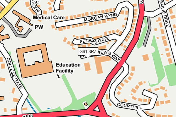 G61 3RZ map - OS OpenMap – Local (Ordnance Survey)