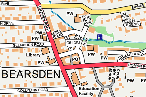 G61 3SJ map - OS OpenMap – Local (Ordnance Survey)