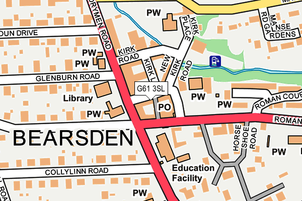 G61 3SL map - OS OpenMap – Local (Ordnance Survey)