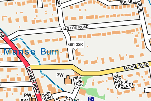 G61 3SR map - OS OpenMap – Local (Ordnance Survey)