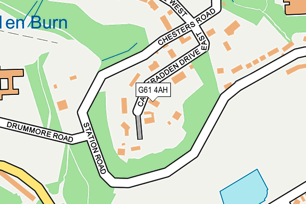 G61 4AH map - OS OpenMap – Local (Ordnance Survey)