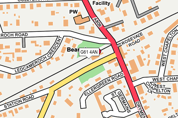 G61 4AN map - OS OpenMap – Local (Ordnance Survey)