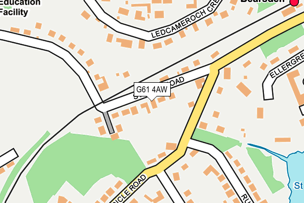 G61 4AW map - OS OpenMap – Local (Ordnance Survey)