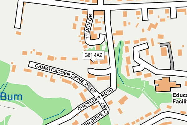 G61 4AZ map - OS OpenMap – Local (Ordnance Survey)