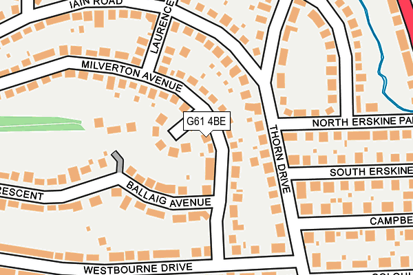 G61 4BE map - OS OpenMap – Local (Ordnance Survey)