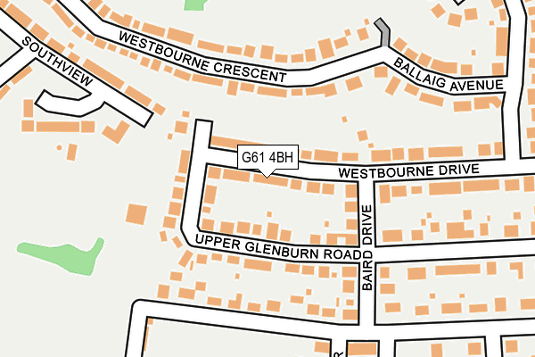 G61 4BH map - OS OpenMap – Local (Ordnance Survey)